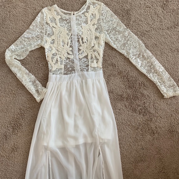 nasty gal white lace dress